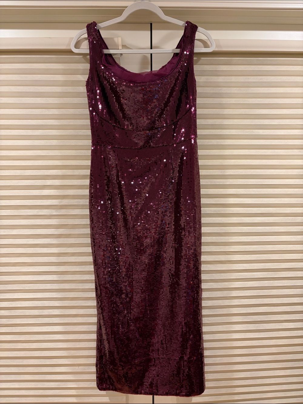 NWOT Roland Mouret Plum Sequin Midi Dress, Size US 6